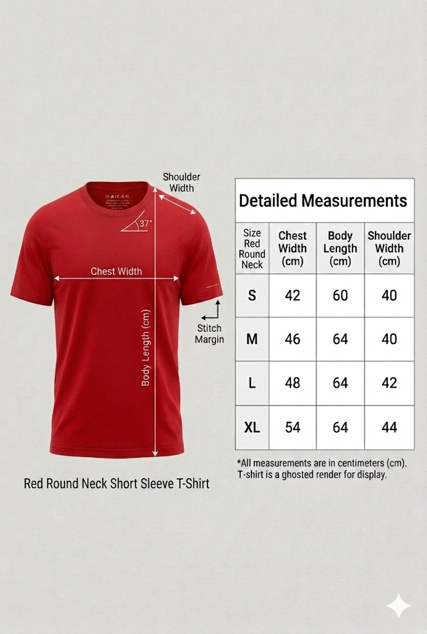 RED LADIES V - NECK T-SHIRT Short Sleeve 