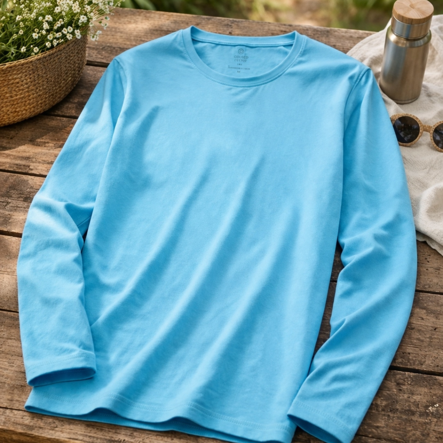 Sky Long Sleeve Cotton T-Shirt | Italian Brand | Designed in Italy