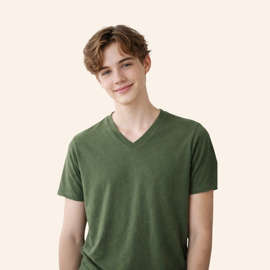 GENTS OLIVE V-NACK T-Shirt | Italian Brand | Designed in Italy