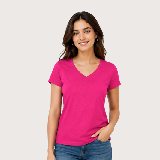 FUSIE LADIES V - NECK T-SHIRT For Women
