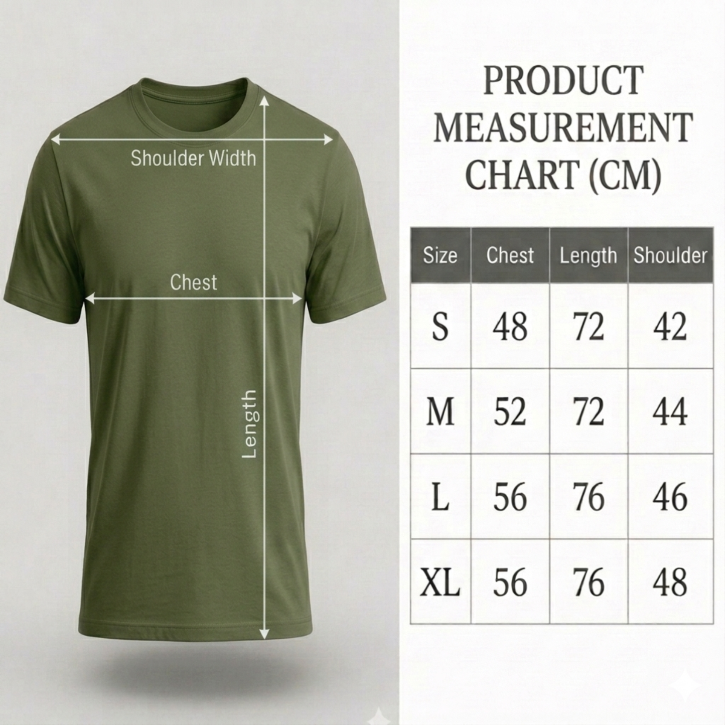 Olive–GENTS - V- NECK T-SHIRT Short Sleeve for Men