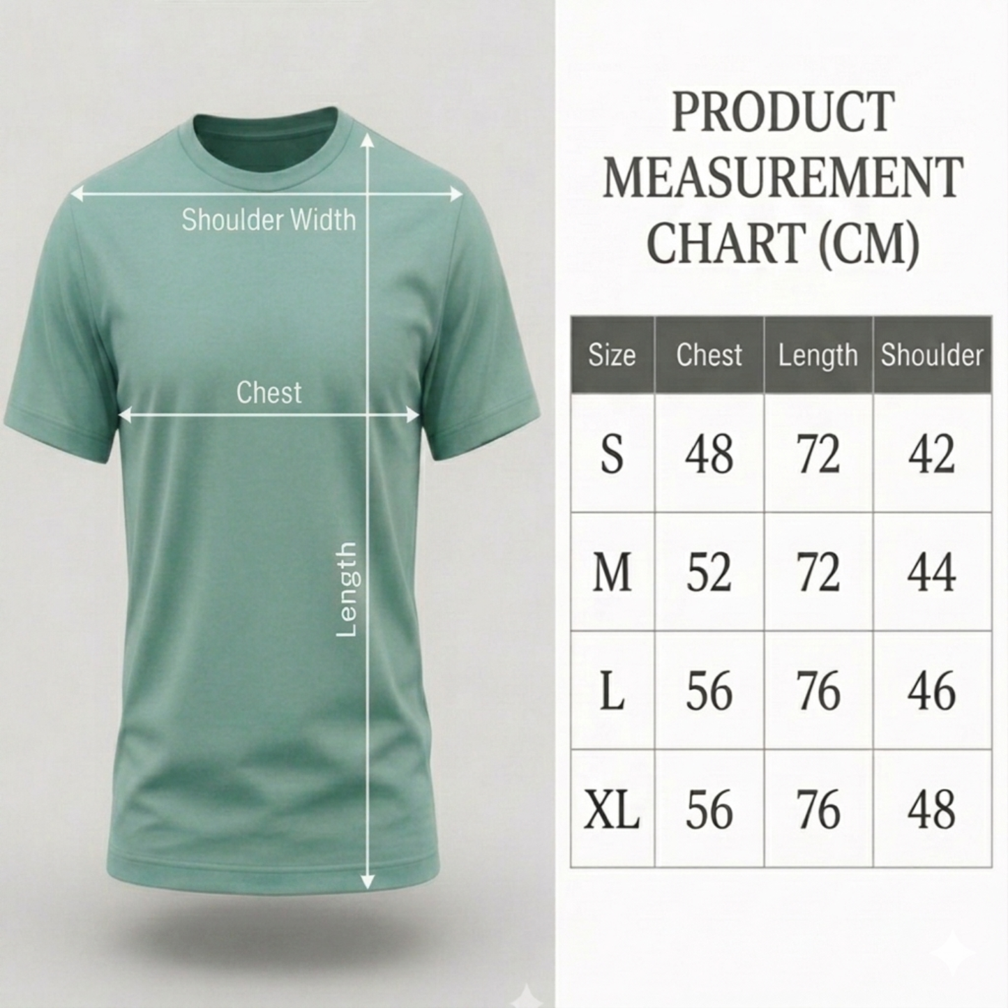MINT–GENTS - ROUND NECK T-SHIRT Short  Sleeve