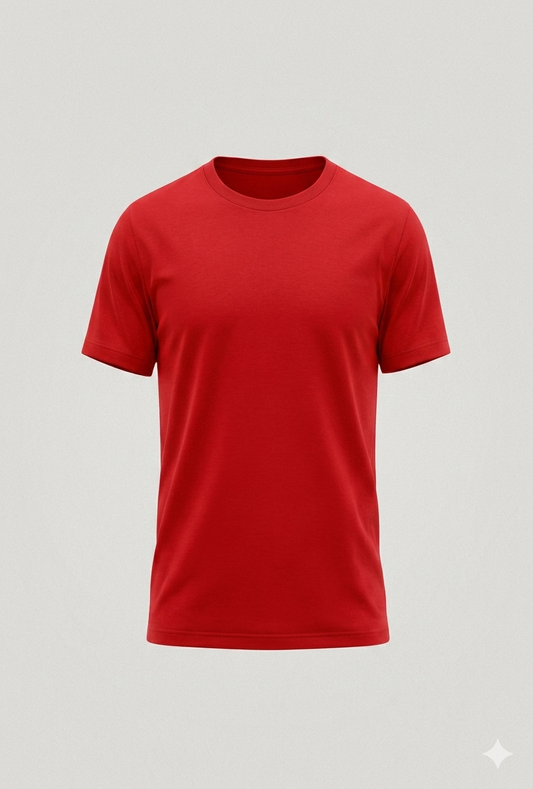 RED LADIES V - NECK T-SHIRT&nbsp; Short &nbsp;Sleeve&nbsp;