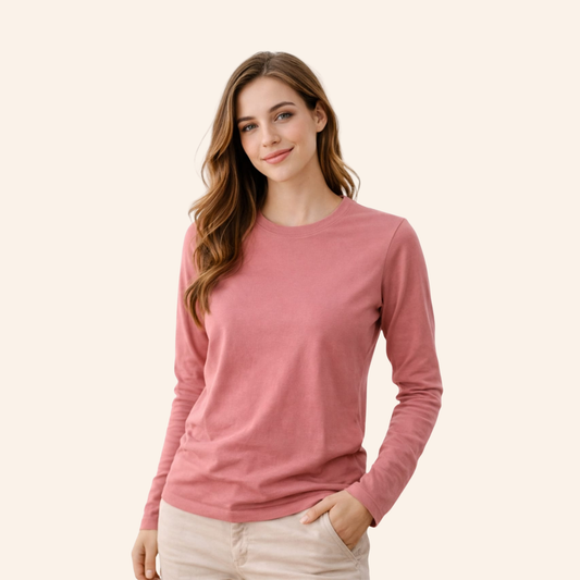 Mouve Long Sleeve Cotton T-Shirt | Italian Brand | Designed in Italy