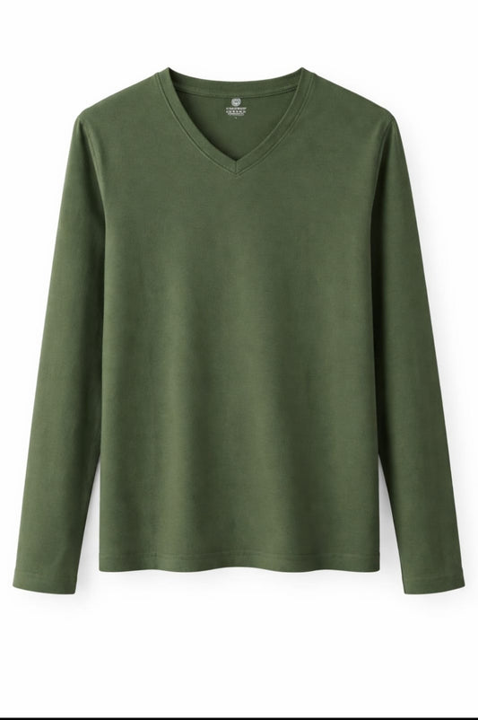 Green Long Sleeve Cotton T-Shirt | Italian Brand | Designed in Italy