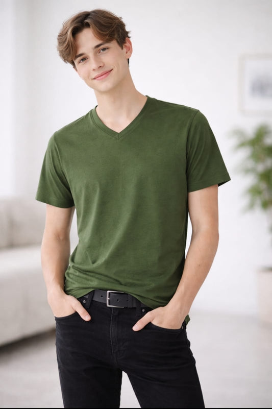 Green Cotton Short Sleeve T-Shirt | Italian Brand | Designed in Italy