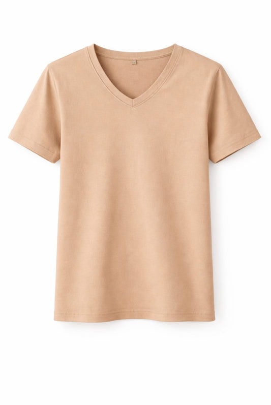 Beige Cotton Short Sleeve T-Shirt | Italian Brand | Designed in Italy