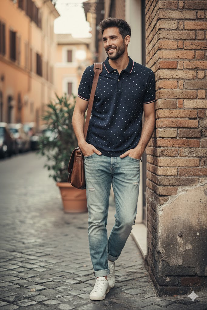 MAGLIETTA POLO BLUE-COLORED COTTON-20% Discount