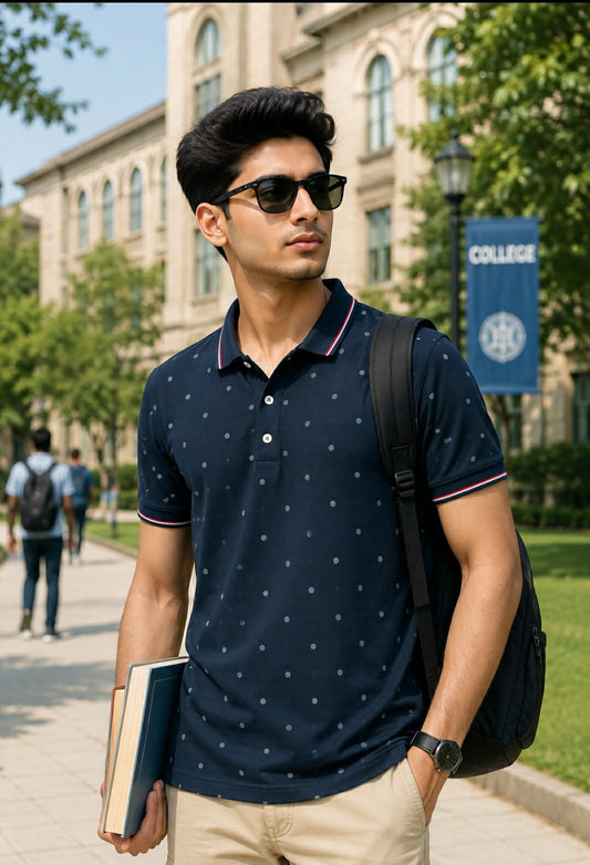 MAGLIETTA POLO BLUE-COLORED COTTON-50% Discount