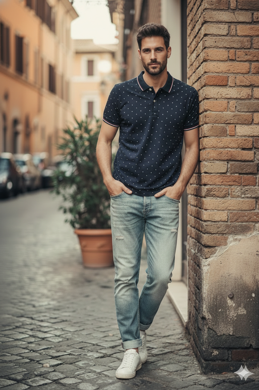 MAGLIETTA POLO BLUE-COLORED COTTON-20% Discount